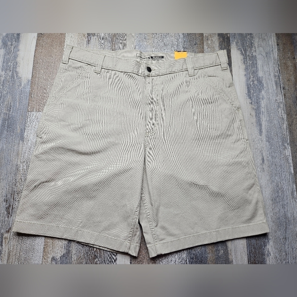 Carhartt BS2614-M Rugged Flex Relaxed Fit Canvas Work Short 40x10 NEW Khaki